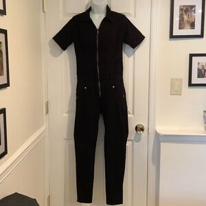 ZAGI JEANS Black Zip Front Heavy Cotton Jumpsuit Mechanic Coveralls 12